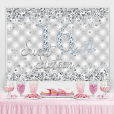 Silber Glänzend Diamant Süss Sechzehn Geburtstag Hintergrund